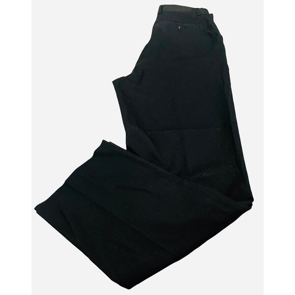 LOUIS RAPHAEL TAILORED FLAT FRONT HIGH-RISE DRESS PANTS, MENS, 30X32, BLACK - Picture 7 of 12